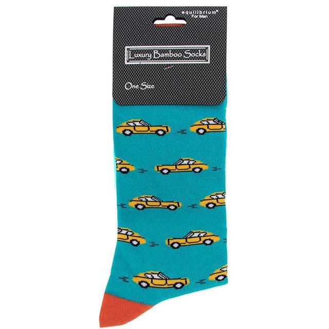 Men's Yellow Car Bamboo Socks