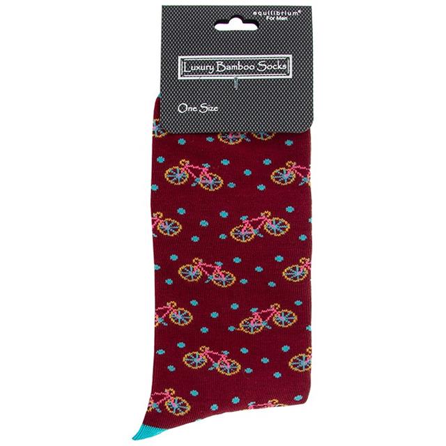 Men's Red Bike Bamboo Socks