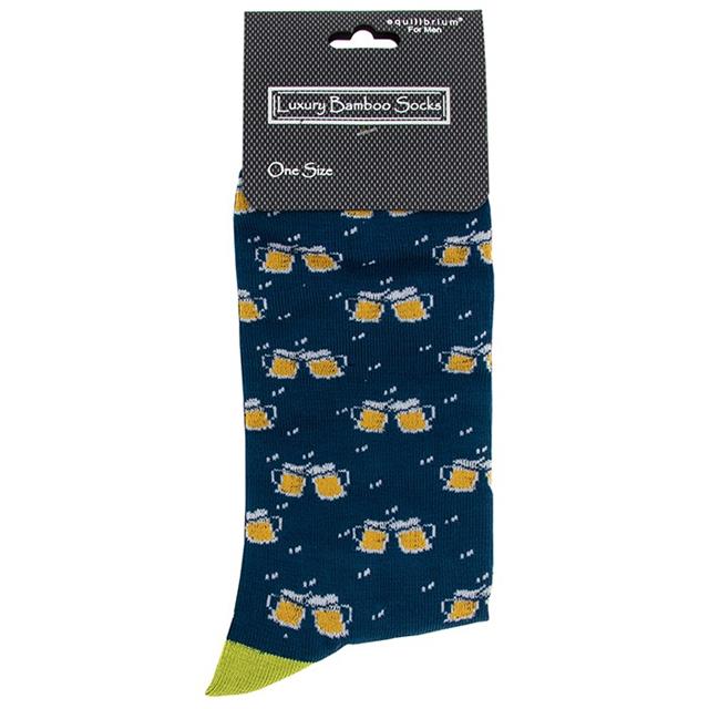 Men's Blue Beer Bamboo Socks