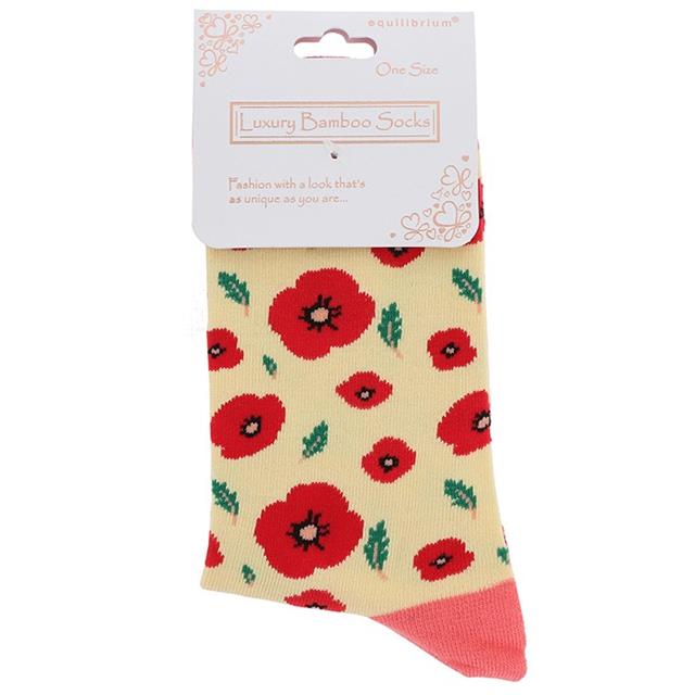 Yellow Poppy Bamboo Socks