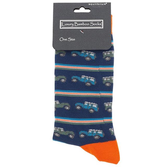Men's Blue Landrover Bamboo Socks