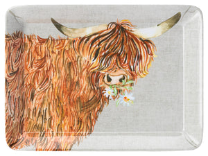 Country Life Highland Cow Coo Melamine Scatter Serving Tray  