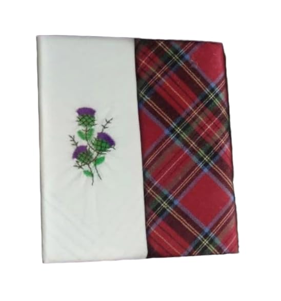 Ladies Handkerchiefs Hankies - Royal Stewart Tartan & Thistle Embroidery