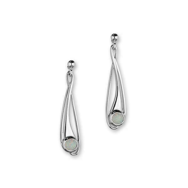 Aurora White Opal Dangle Earrings