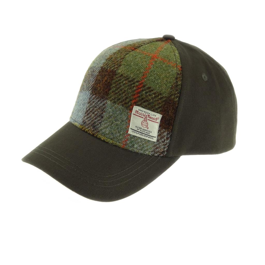 Green & Brown Tweed Baseball Cap