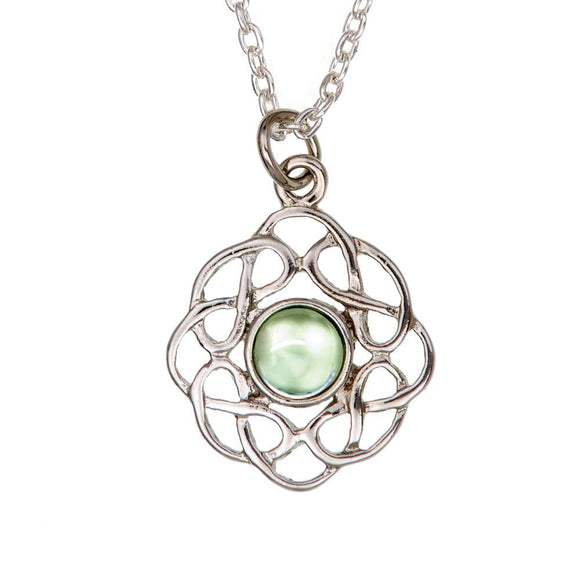 August Peridot Celtic Knot Birthstone Necklace