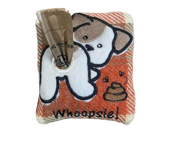 Super Cute Funny Phrase Harris Tweed Dog Poo Bag Pouch With Refill