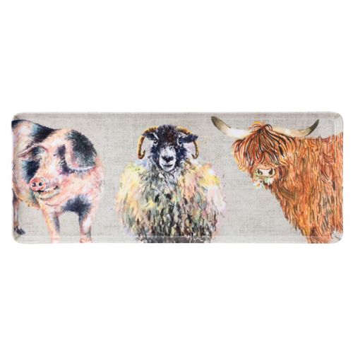 Country Life Long Country Animal Melamine Scatter Serving Tray  