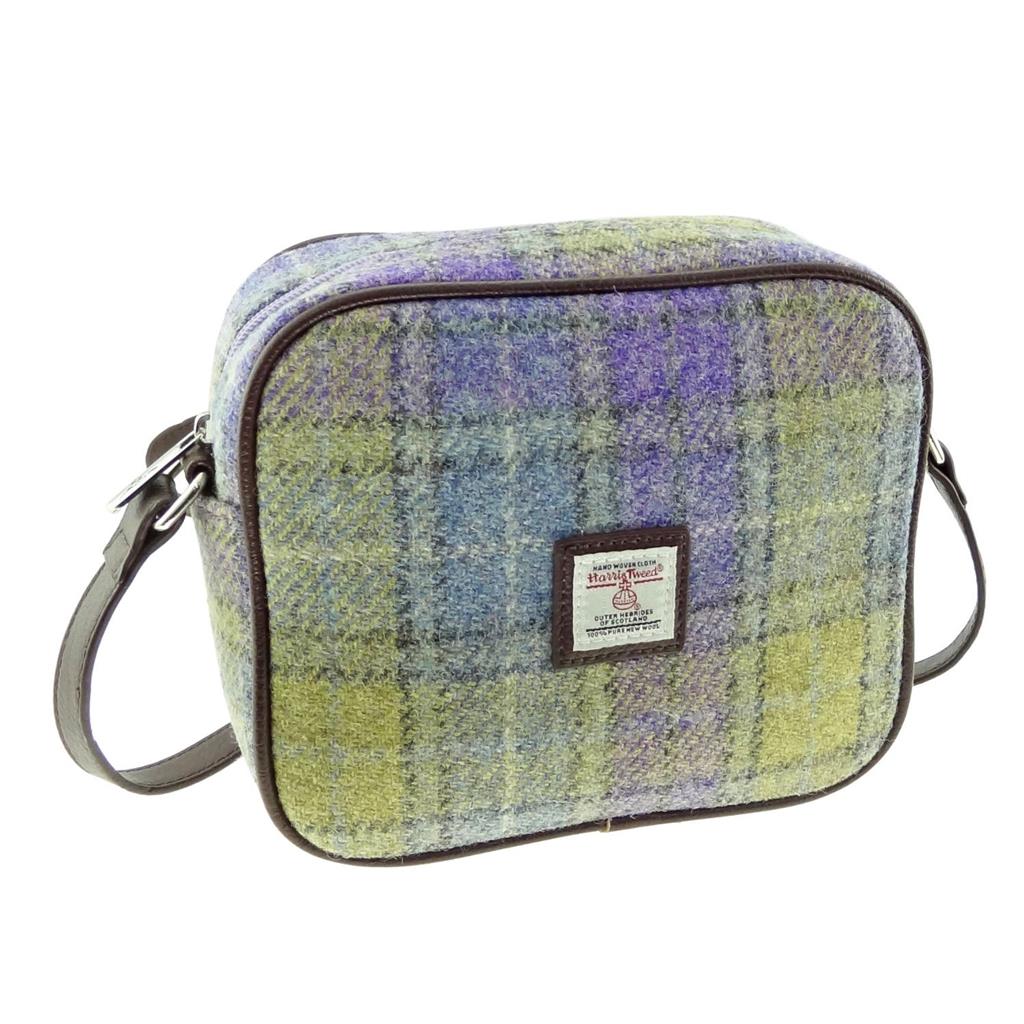 Muted Lilac & Lime Green Tweed Almond Handbag