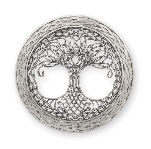 Matt Tree Of Life Plaid Brooch