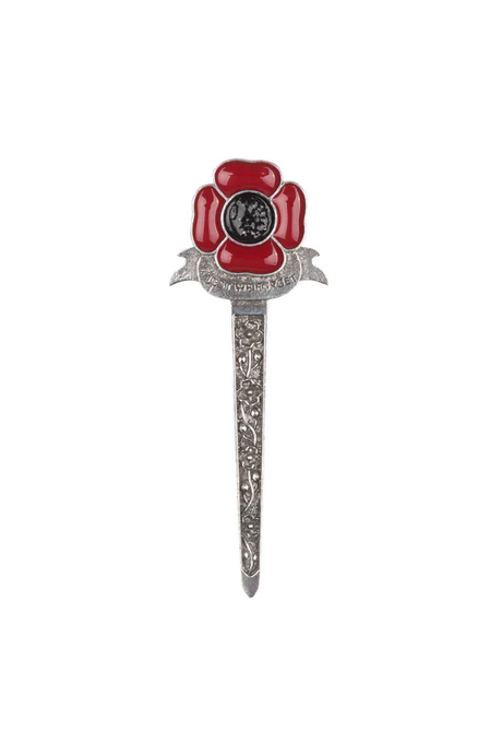Polished 'Lest We Forget' Poppy Kilt Pin