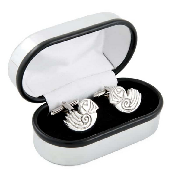Pewtermill Scottish Puffin Polished Pewter Cufflinks - Made In Scotland