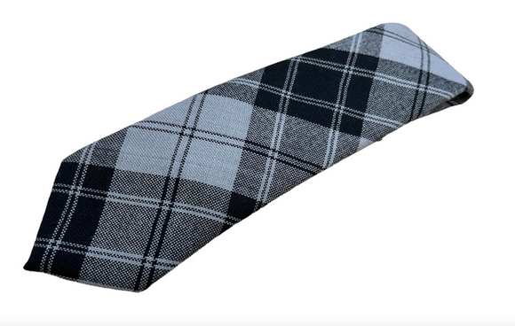 100% Wool Traditional Scottish Tartan Neck Tie - Douglas Grey Modern