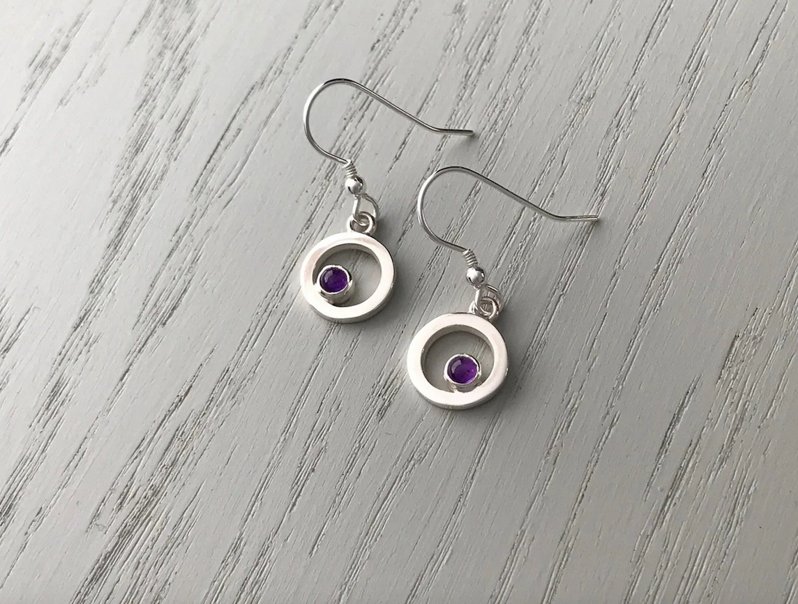 Solid Silver Thistle Earrings