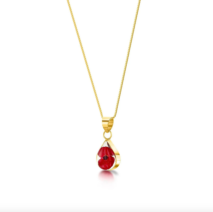 Poppy Small Tear Drop Gold Plated Necklace