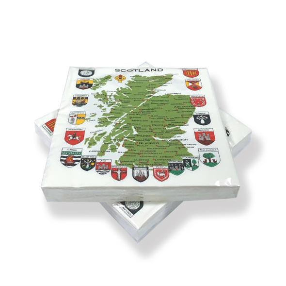 Scotland City Map Paper Napkins