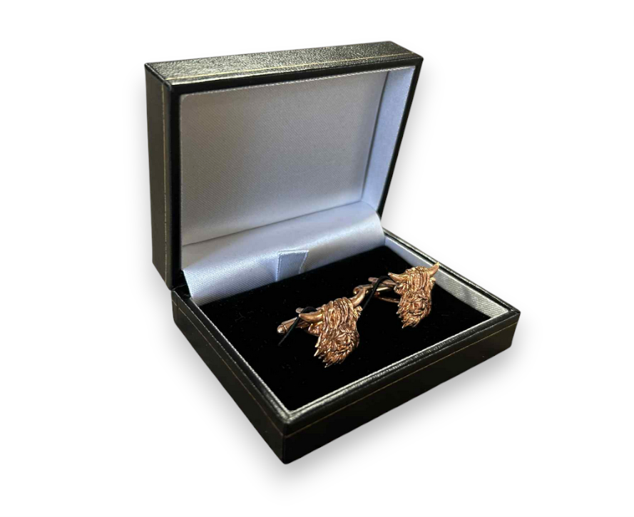 Copper Highland Cow Pewter Cufflinks