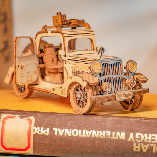 Vintage Car Wooden Model Kit