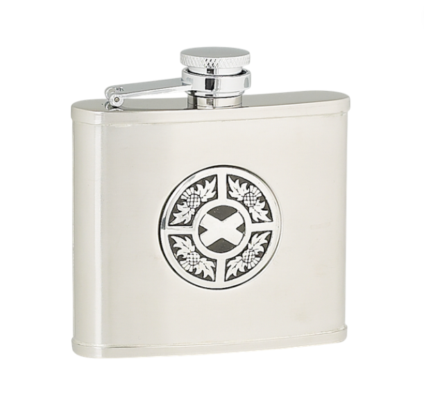 4oz Saltire Thistle Hip Flask
