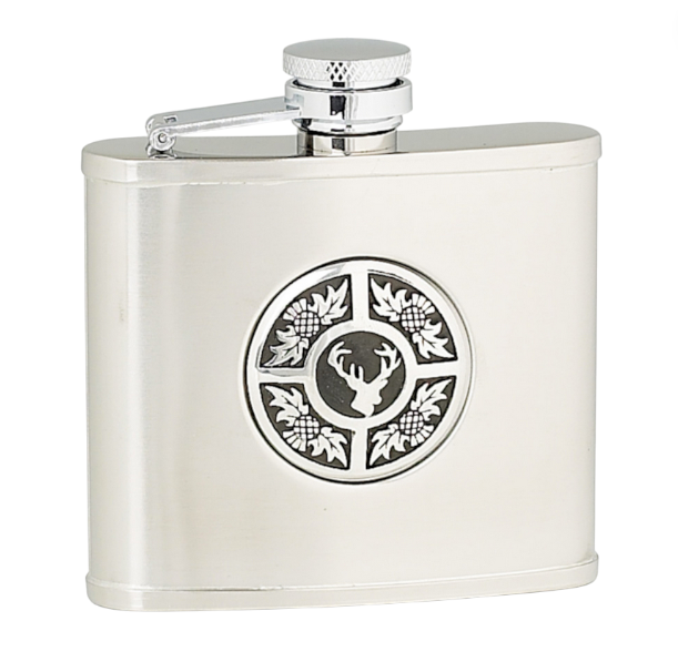 4oz Stag Thistle Hip Flask