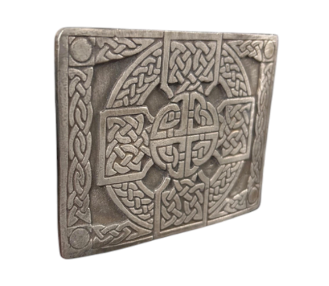 Antique Celtic Interlace Cross Kilt Buckle
