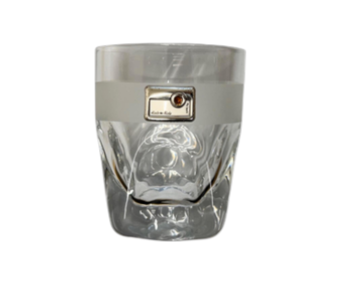 Silver & Amber Applique Whisky Tumbler