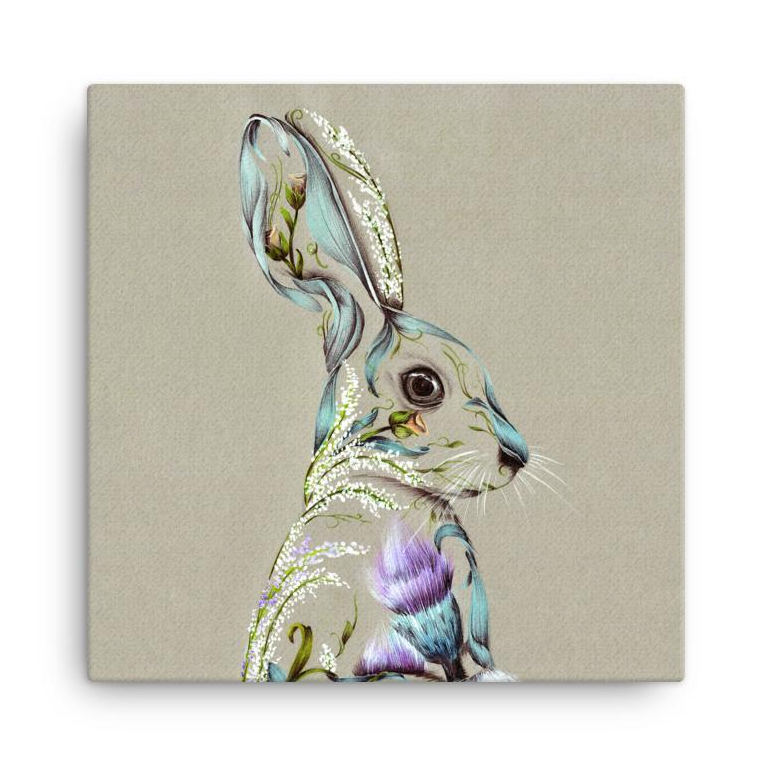Rustic Hare Large Canvas