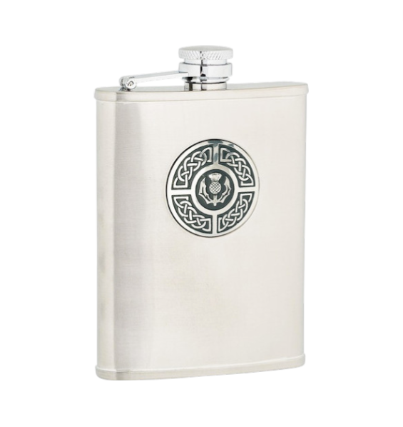 6oz Celtic Knot & Thistle Hip Flask