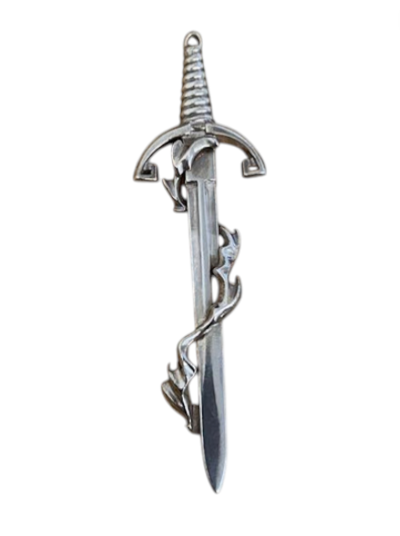 Silver Entwined Sword Kilt Pin