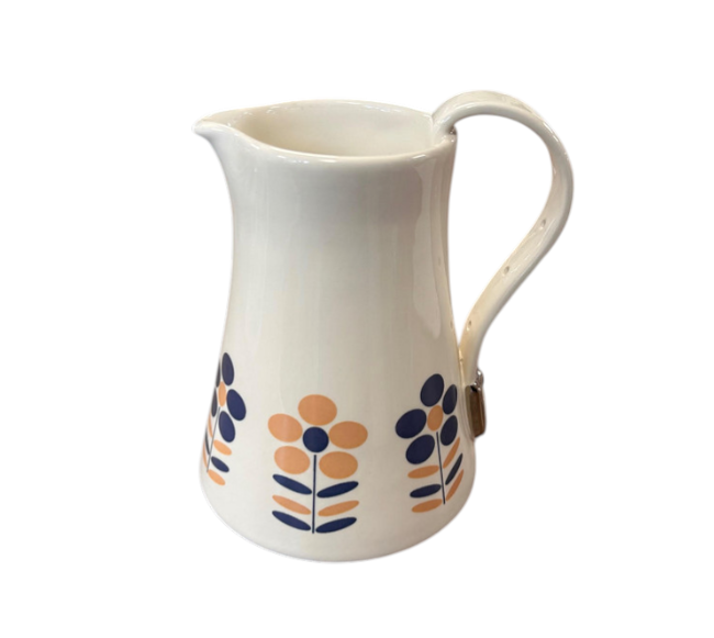 Blue & Orange Flower Jug