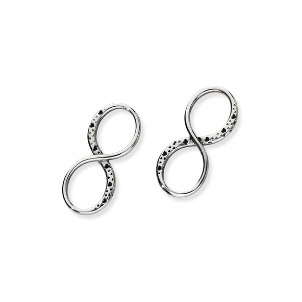 Ortak Infinity of Love Sterling Silver Stud Earrings