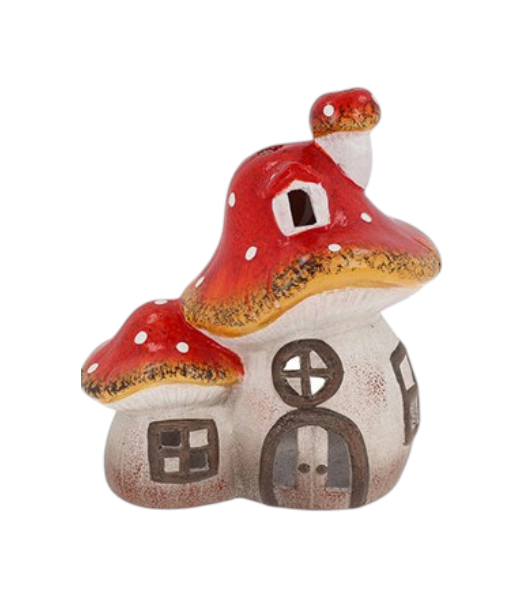 Mystic Mushroom House Double Tealight Holder