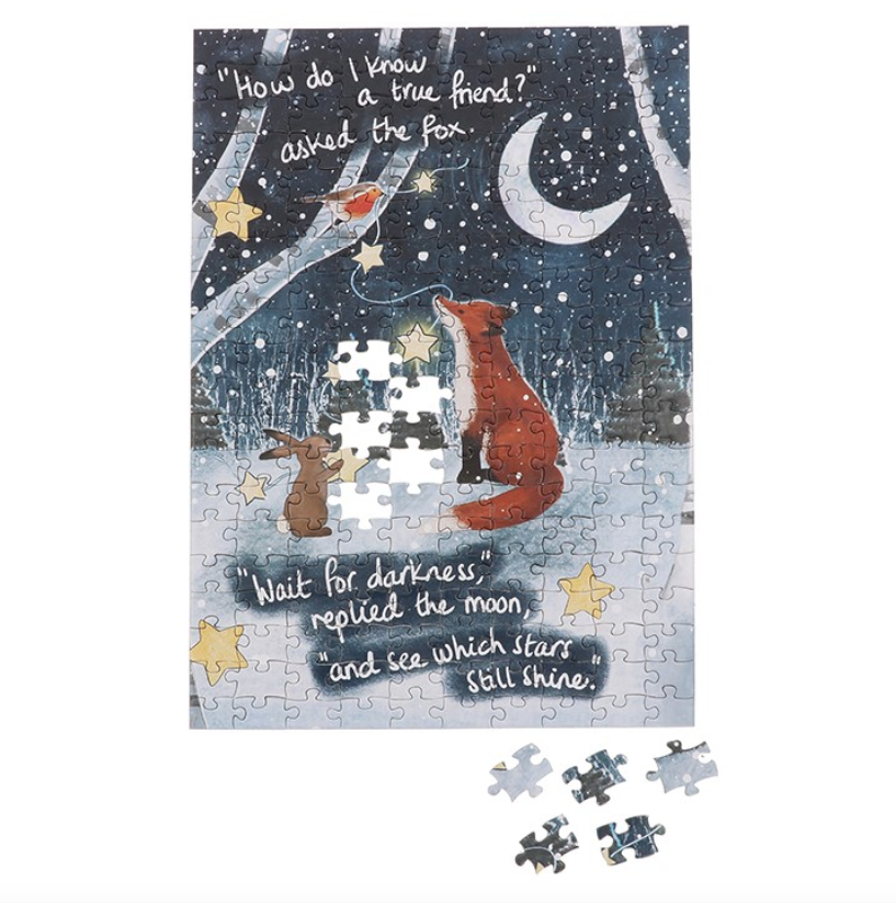 Fox Under The Moon 200 Piece Double Sided Jigsaw Puzzle - Friendship