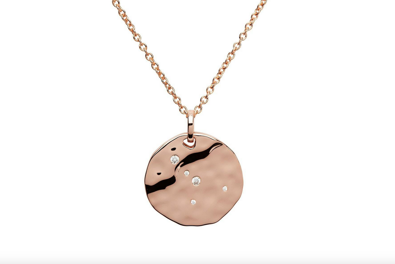 Sterling Silver Rose Gold Cancer Birthday Necklace