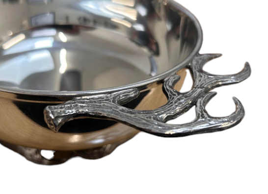 Pewter Stag Horn Toasting Quaich