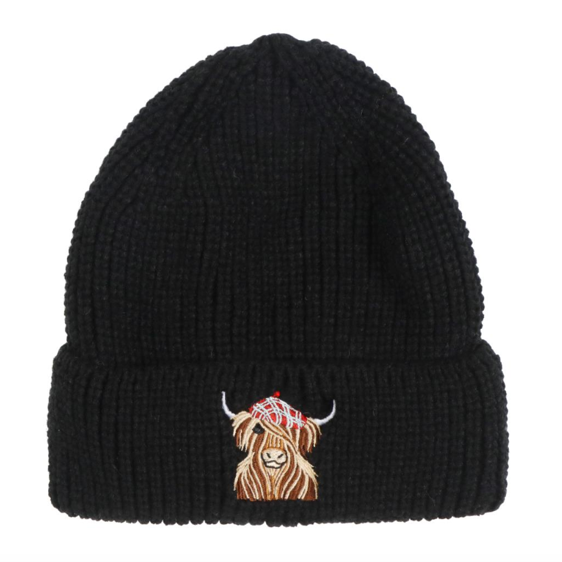 McMoo Hamish Highland Cow Beanie - Black