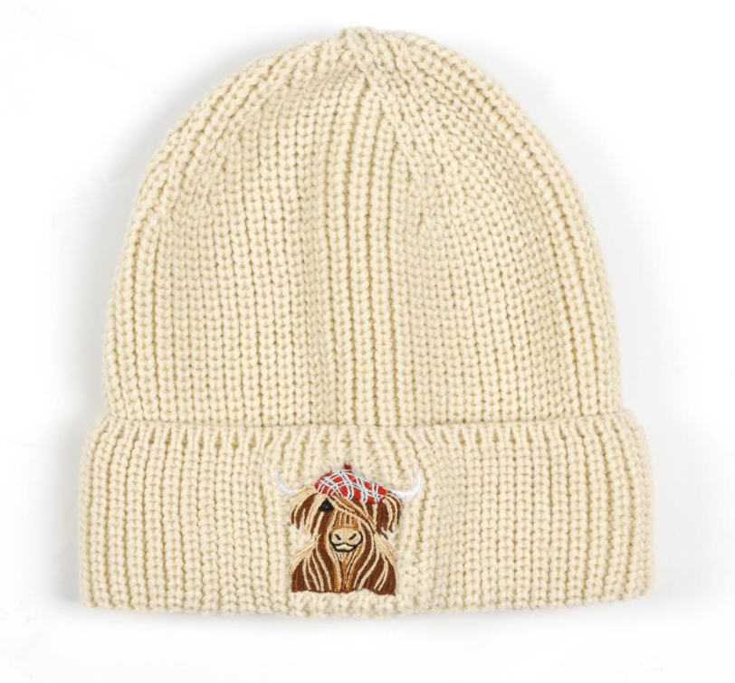 McMoo Hamish Highland Cow Beanie - Cream