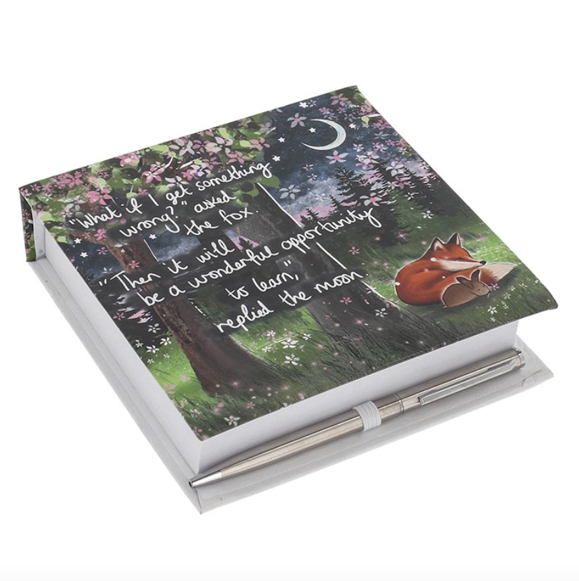Fox Under The Moon Memo Block & Pen - What If