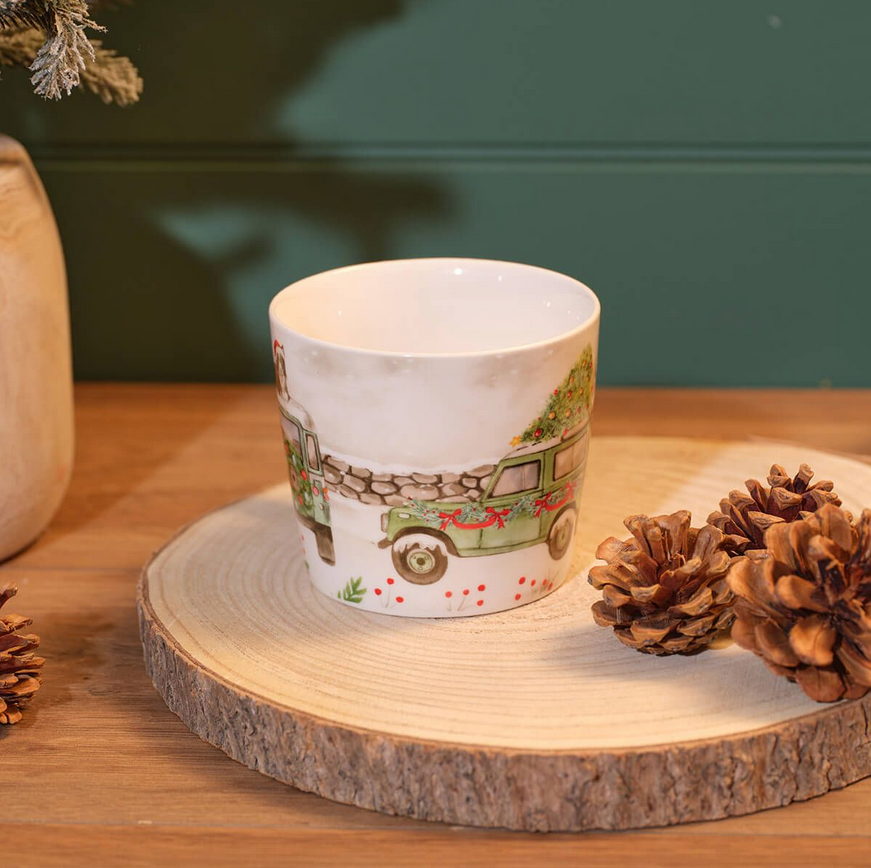 Set Of 2 Festive Farmyard Decorative Mugs