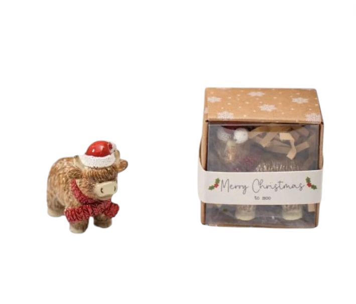 Christmas Tiny World Highland Cow