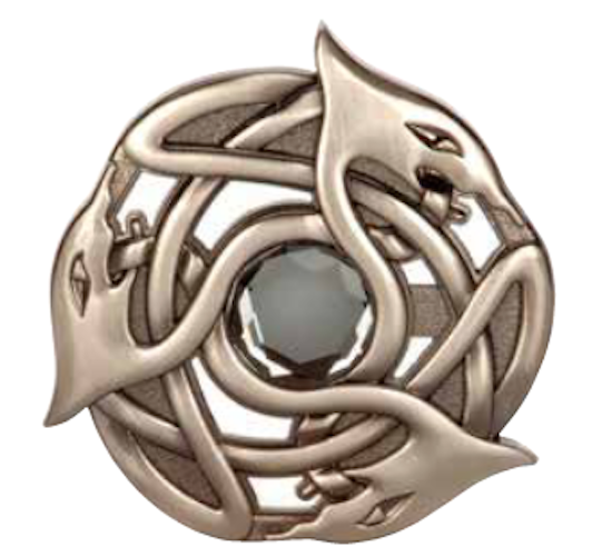 Antique Serpent Plaid Brooch Coloured Stone Insert