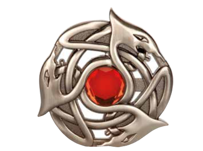 Antique Serpent Plaid Brooch Coloured Stone Insert