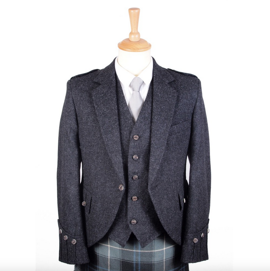 Charcoal Argyll Highland Jacket and Waistcoat