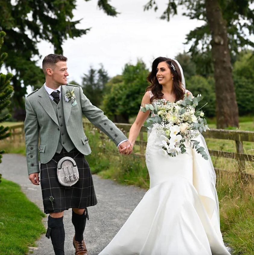 SALE! Moss Green Clunie Herringbone Jacket & Waistcoat