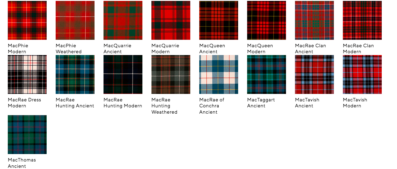 Lochcarron Mens Traditional 8 Yard Scottish Wool Strome Heavy Weight Kilt: MacK-MacT Tartans