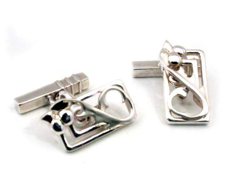 Wallis Hunter Silver Thistle Cufflinks