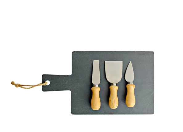 Slate Cheese Board Wiith 3 Cheese Knives