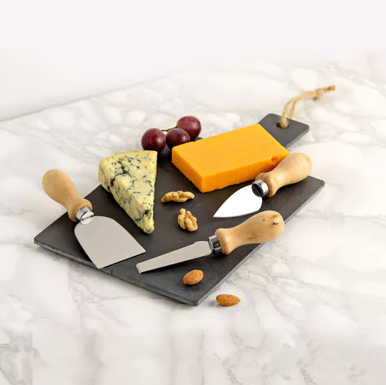 Slate Cheese Board Wiith 3 Cheese Knives