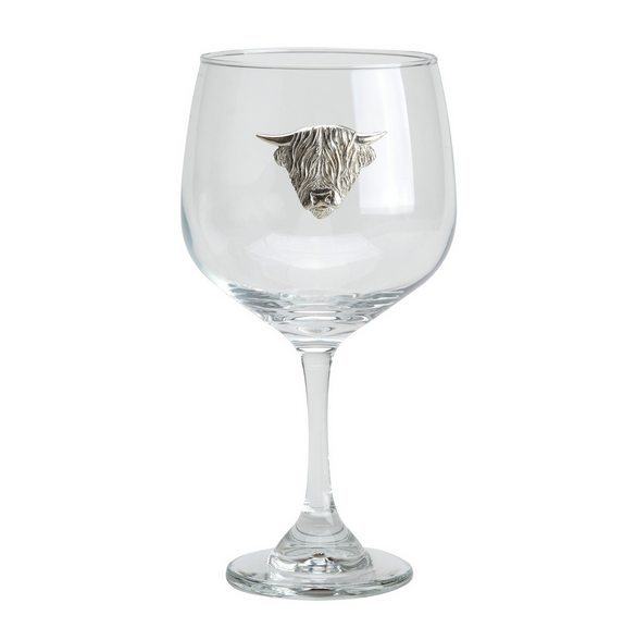 Highland Cow Gin Glass