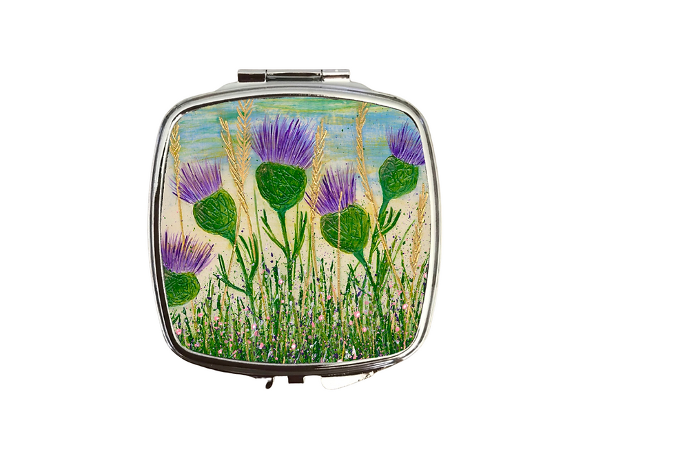 Dancing Thistle Compact Mirror